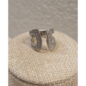 Unique Vintage Italian Open Shank Statement Ring Milor‎ Italy 925 Size 4